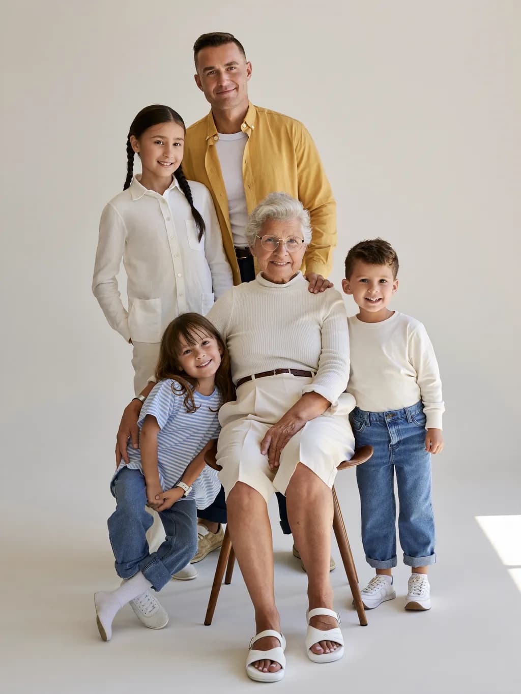 A family portrait with several generations together